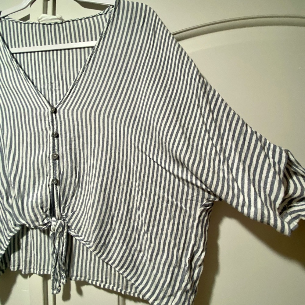 American Threads Striped Button Down